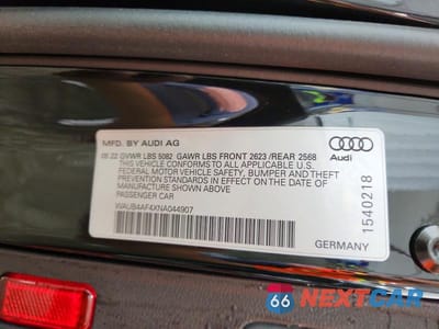 Zdjęcie 12 z 12 samochodu: 2022 AUDI S4 PREMIUM PLUS VIN:WAUB4AF4XNA044907 - miniatura