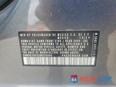 Zdjęcie 13 z 13 samochodu: 2025 VOLKSWAGEN JETTA S VIN:3VW5X7BU3SM026440 - miniatura