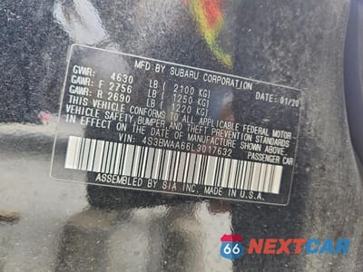Zdjęcie 12 z 12 samochodu: 2020 SUBARU LEGACY VIN:4S3BWAA66L3017632 - miniatura