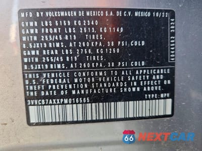 Zdjęcie 13 z 13 samochodu: 2023 VOLKSWAGEN TIGUAN SE R-LINE BLACK VIN:3VVCB7AXXPM016565 - miniatura