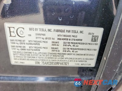 Zdjęcie 14 z 14 samochodu: 2024 TESLA MODEL X VIN:7SAXCDE50RF447821 - miniatura