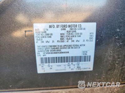 Zdjęcie 13 z 13 samochodu: 2017 FORD EXPLORER XLT VIN:1FM5K8D88HGB69308 - miniatura