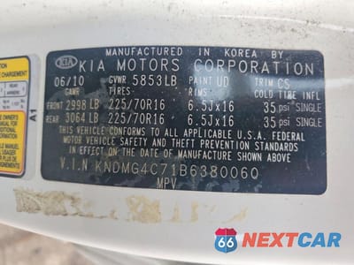 Zdjęcie 13 z 13 samochodu: 2011 KIA SEDONA LX VIN:KNDMG4C71B6380060 - miniatura