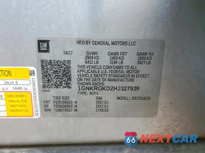 Zdjęcie 14 z 14 samochodu: 2017 CHEVROLET TRAVERSE LT VIN:1GNKRGKD2HJ327939 - miniatura