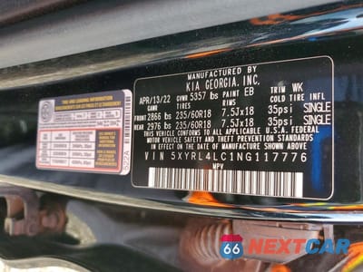Zdjęcie 12 z 12 samochodu: 2022 KIA SORENTO S VIN:5XYRL4LC1NG117776 - miniatura