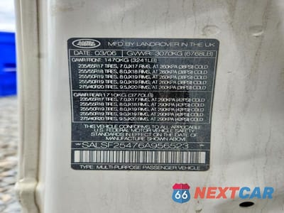 Zdjęcie 13 z 13 samochodu: 2006 LAND ROVER RANGE ROVER SPORT HSE VIN:SALSF25476A956523 - miniatura