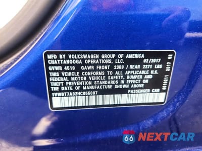 Zdjęcie 12 z 12 samochodu: 2017 VOLKSWAGEN PASSAT SE VIN:1VWBT7A32HC055087 - miniatura