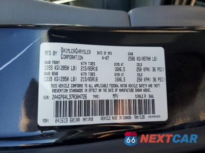 Zdjęcie 13 z 13 samochodu: 2007 CHRYSLER TOWN & COUNTRY LIMITED VIN:2A4GP64L37R304726 - miniatura