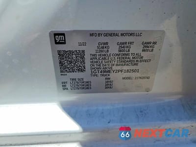 Zdjęcie 12 z 12 samochodu: 2023 GMC SIERRA K2500 SLE VIN:1GT49MEY2PF182501 - miniatura
