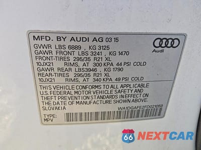 Zdjęcie 13 z 13 samochodu: 2015 AUDI Q7 PRESTIGE VIN:WA1DGAFE2FD021059 - miniatura