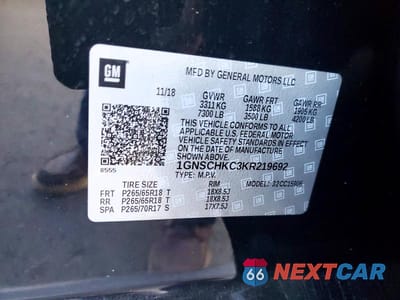 Zdjęcie 14 z 14 samochodu: 2019 CHEVROLET SUBURBAN VIN:1GNSCHKC3KR219692 - miniatura