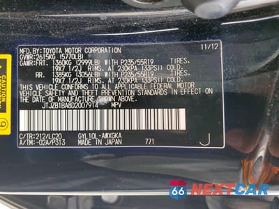 Zdjęcie 13 z 13 samochodu: 2013 LEXUS RX 450H VIN:JTJZB1BA8D2007914 - miniatura
