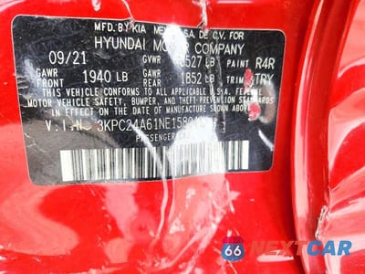 Zdjęcie 12 z 12 samochodu: 2022 HYUNDAI ACCENT SEL VIN:3KPC24A61NE158041 - miniatura