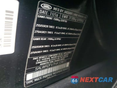 Zdjęcie 13 z 13 samochodu: 2017 LAND ROVER RANGE ROVER SPORT HSE VIN:SALWR2FV7HA129611 - miniatura