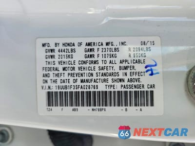 Zdjęcie 12 z 12 samochodu: 2015 ACURA TLX VIN:19UUB1F35FA028769 - miniatura