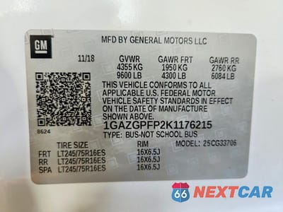 Zdjęcie 13 z 13 samochodu: 2019 CHEVROLET EXPRESS G3500 LT VIN:1GAZGPFP2K1176215 - miniatura