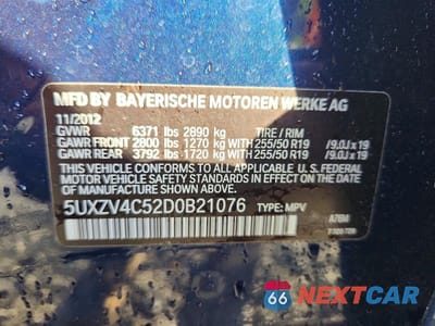 Zdjęcie 12 z 12 samochodu: 2013 BMW X5 VIN:5UXZV4C52D0B21076 - miniatura