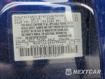 Zdjęcie 13 z 13 samochodu: 2019 NISSAN SENTRA SR VIN:3N1AB7AP0KY403295 - miniatura