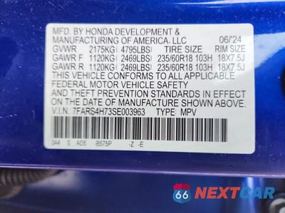 Zdjęcie 12 z 12 samochodu: 2025 HONDA CR-V EXL VIN:7FARS4H73SE003963 - miniatura