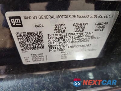 Zdjęcie 12 z 12 samochodu: 2024 GMC SIERRA K1500 SLT VIN:3GTUUDED6RG345762 - miniatura