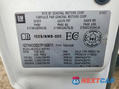 Zdjęcie 12 z 12 samochodu: 2007 GMC SIERRA K2500 HEAVY DUTY VIN:1GTHK23D27F190611 - miniatura