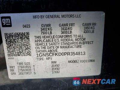 Zdjęcie 13 z 13 samochodu: 2023 CHEVROLET SUBURBAN C1500 PREMIER VIN:1GNSCFKD0PR354813 - miniatura