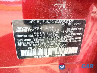 Zdjęcie 13 z 13 samochodu: 2025 SUBARU FORESTER PREMIUM VIN:JF2SLDDC7SH593258 - miniatura