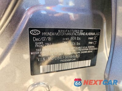 Zdjęcie 12 z 12 samochodu: 2019 HYUNDAI ELANTRA SEL VIN:5NPD84LF3KH446831 - miniatura