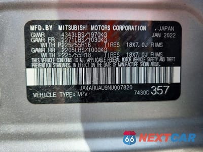 Zdjęcie 14 z 14 samochodu: 2022 MITSUBISHI OUTLANDER SPORT ES VIN:JA4ARUAU9NU007820 - miniatura
