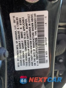 Zdjęcie 13 z 13 samochodu: 2016 HONDA CIVIC LX VIN:19XFC2F51GE082936 - miniatura