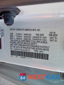 Zdjęcie 13 z 13 samochodu: 2018 HONDA CR-V EX VIN:5J6RW1H56JL009131 - miniatura
