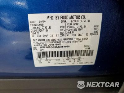 Zdjęcie 14 z 14 samochodu: 2020 FORD EXPLORER ST VIN:1FM5K8GC9LGA51020 - miniatura