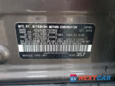 Zdjęcie 13 z 13 samochodu: 2019 MITSUBISHI OUTLANDER SPORT ES VIN:JA4AP3AU4KU008630 - miniatura