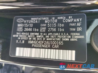 Zdjęcie 12 z 12 samochodu: 2010 HYUNDAI GENESIS 4.6L V8 VIN:KMHGC4DF2AU100165 - miniatura