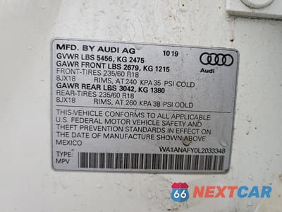 Zdjęcie 13 z 13 samochodu: 2020 AUDI Q5 PREMIUM VIN:WA1ANAFY0L2033348 - miniatura