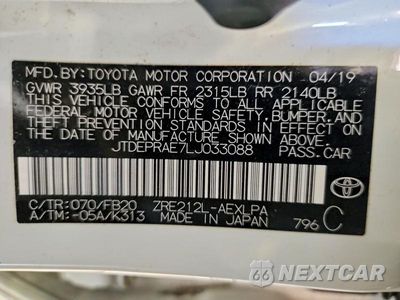 Zdjęcie 13 z 13 samochodu: 2020 TOYOTA COROLLA LE VIN:JTDEPRAE7LJ033088 - miniatura