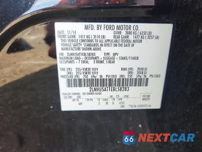 Zdjęcie 13 z 13 samochodu: 2014 LINCOLN MKT VIN:2LMHJ5AT1EBL58283 - miniatura