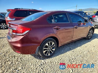 Trzecie zdjęcie samochodu z tyłu: 2013 HONDA CIVIC EX VIN:19XFB2F8XDE018726 - miniatura