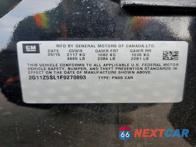 Zdjęcie 12 z 12 samochodu: 2015 CHEVROLET IMPALA LS VIN:2G11Z5SL1F9270893 - miniatura