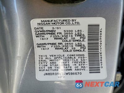 Zdjęcie 13 z 13 samochodu: 2001 NISSAN PATHFINDER SE VIN:JN8DR09Y31W598670 - miniatura