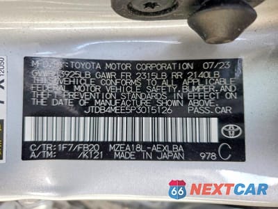 Zdjęcie 12 z 12 samochodu: 2023 TOYOTA COROLLA LE VIN:JTDB4MEE5P3015126 - miniatura