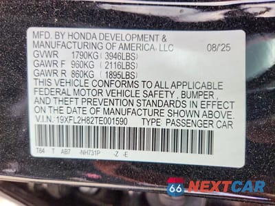 Zdjęcie 13 z 13 samochodu: 2026 HONDA CIVIC SPORT VIN:19XFL2H82TE001590 - miniatura