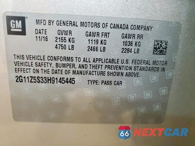 Zdjęcie 12 z 12 samochodu: 2017 CHEVROLET IMPALA LS VIN:2G11Z5S33H9145445 - miniatura