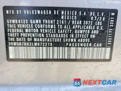 Zdjęcie 12 z 12 samochodu: 2020 VOLKSWAGEN JETTA SEL PREMIUM VIN:3VWGB7BU2LM072219 - miniatura