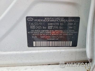 Zdjęcie 13 z 13 samochodu: 2011 HYUNDAI SONATA VIN:5NPEB4AC0BH252983 - miniatura