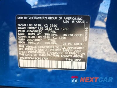 Zdjęcie 13 z 13 samochodu: 2025 VOLKSWAGEN ATLAS SE VIN:1V2JR2CA4SC532734 - miniatura