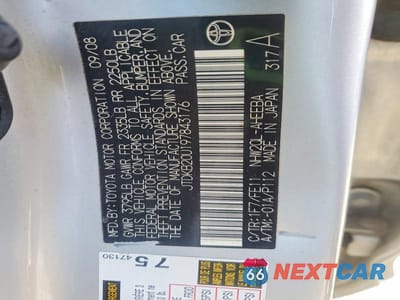 Zdjęcie 12 z 12 samochodu: 2009 TOYOTA PRIUS BASE VIN:JTDKB20U197843176 - miniatura