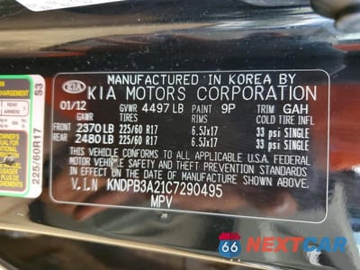 Zdjęcie 13 z 13 samochodu: 2012 KIA SPORTAGE 4D B/LX VIN:KNDPB3A21C7290495 - miniatura