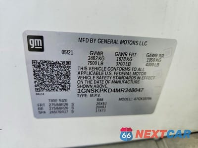 Zdjęcie 13 z 13 samochodu: 2021 CHEVROLET TAHOE K1500 Z71 VIN:1GNSKPKD4MR348047 - miniatura