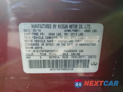 Zdjęcie 12 z 12 samochodu: 2016 INFINITI Q50 3.0T PREMIUM VIN:JN1EV7AP5GM302336 - miniatura